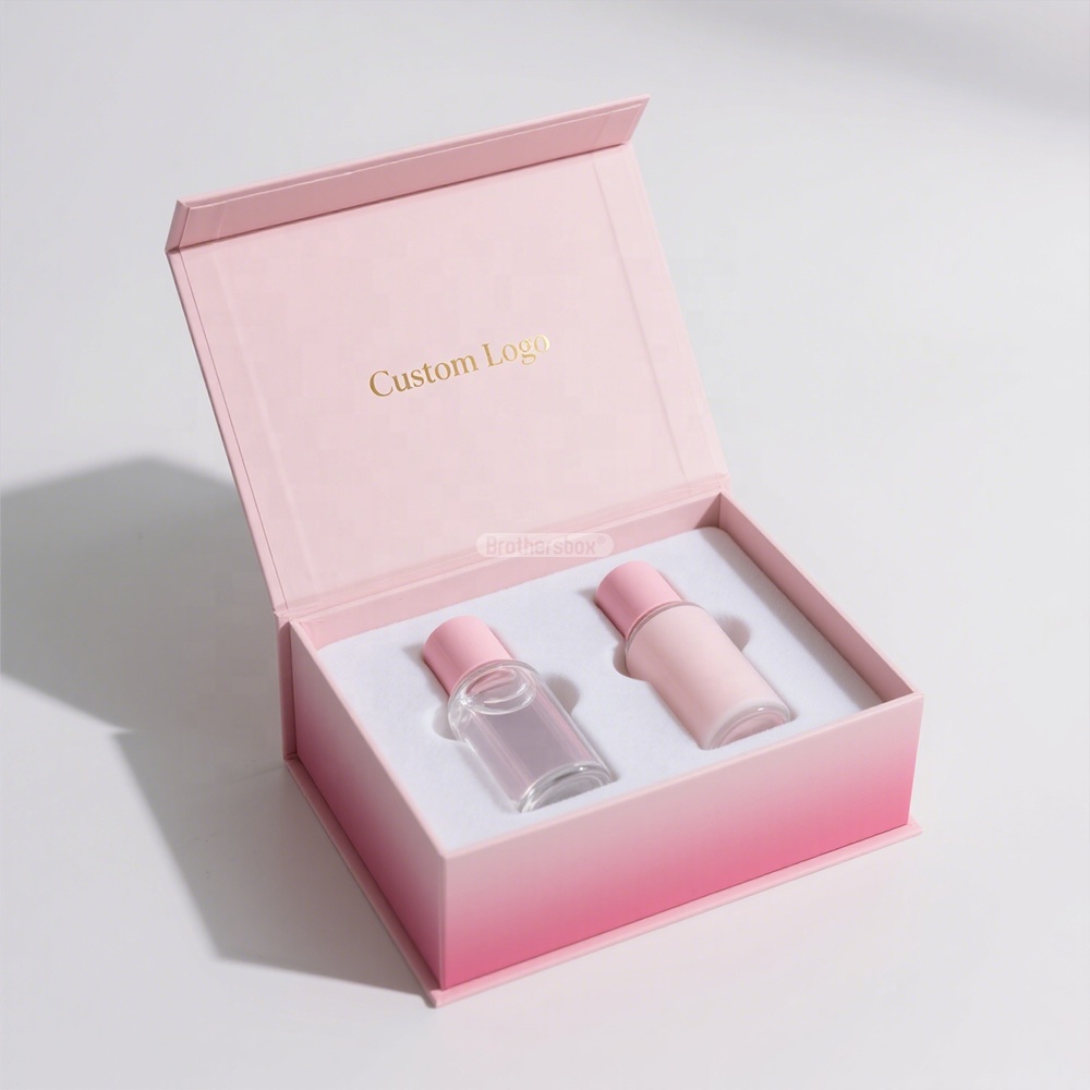 Professional Custom High End Skincare Lotion Bottle Cardboard Custom Magnetic Packaging Box With Foam Insert