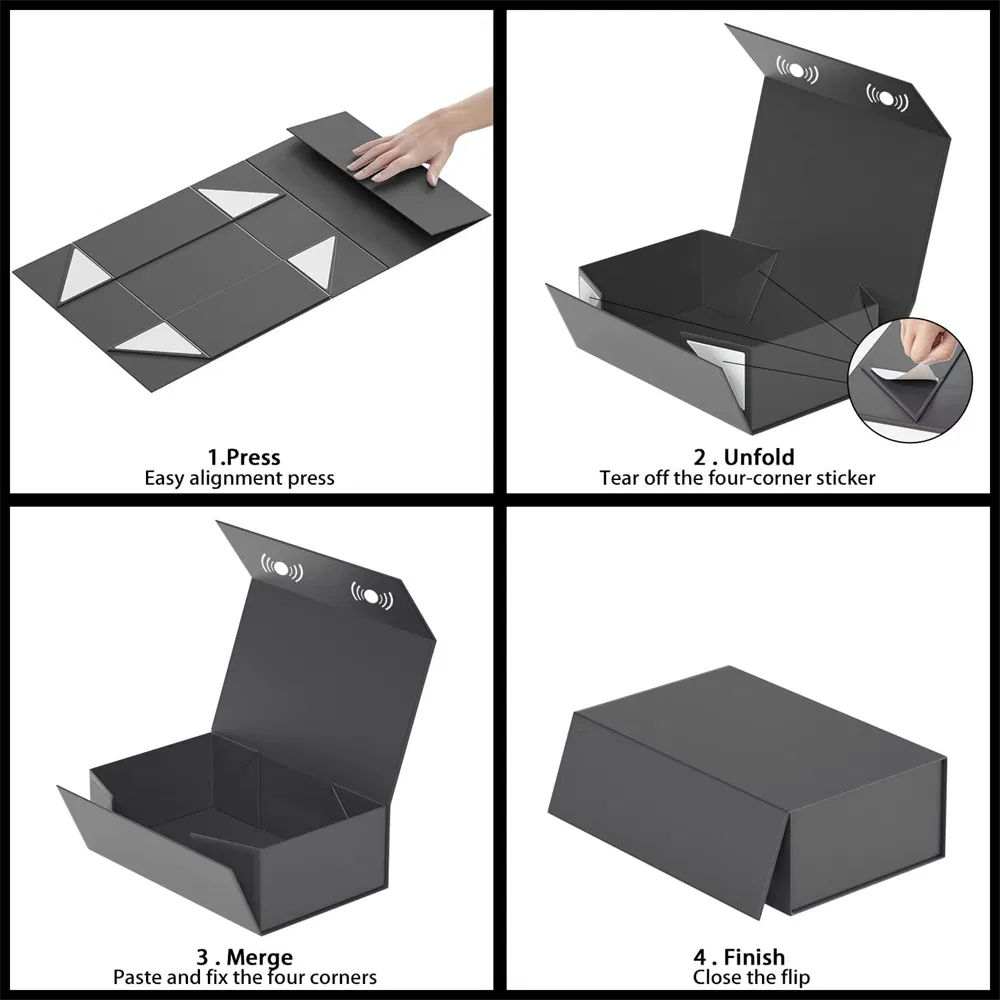Factory Direct, Wholesale Foldable Magnetic Gift Box - Collapsible Wedding/Christmas Packaging