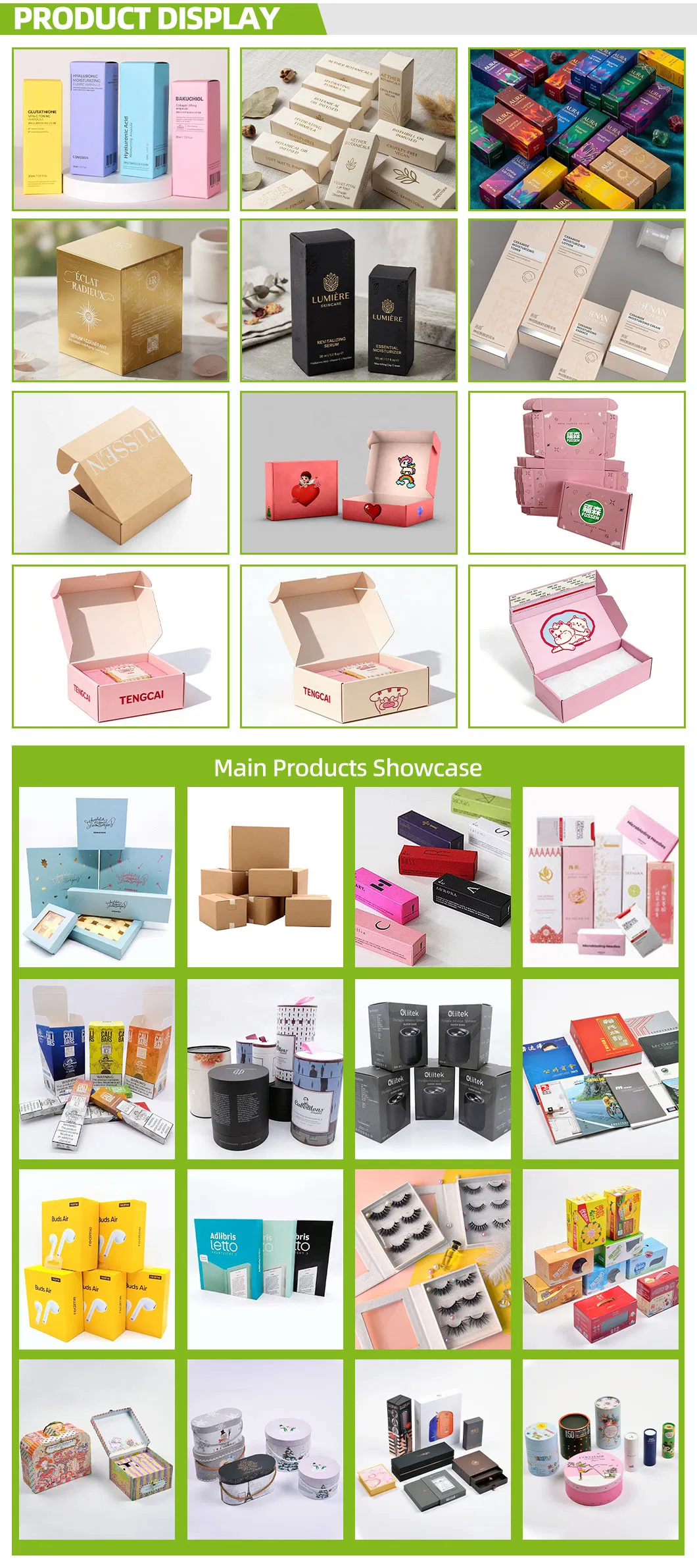 Customized Eco Friendly Biodegradable Packing Paper Gift Cosmetics Box for Retail Packaging
