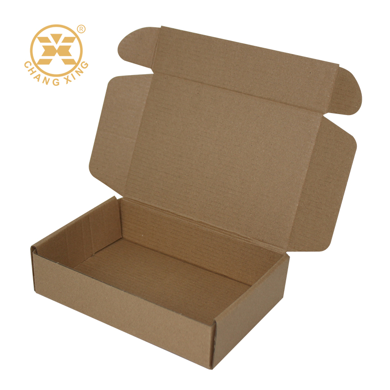 Custom Logo Kraft Mailer Box Recyclable Flat Cardboard Product Shipping Packaging Corrugated Paper Carton Boxes
