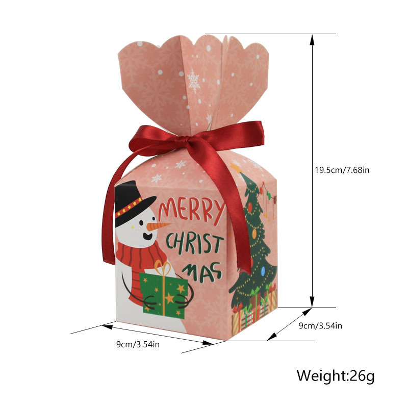2025 Creative Christmas Gift Box Folding Holiday Candy Gift Box with Ribbon