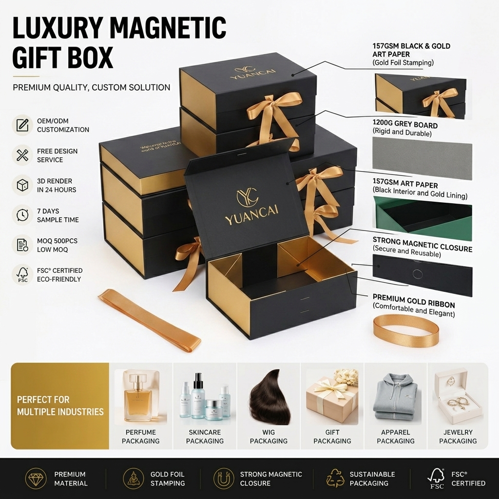 Custom Printed Logo Cardboard Box Packaging Luxury Recyclable Folding Magnet Packaging Gift Box Paper Magnetic Box