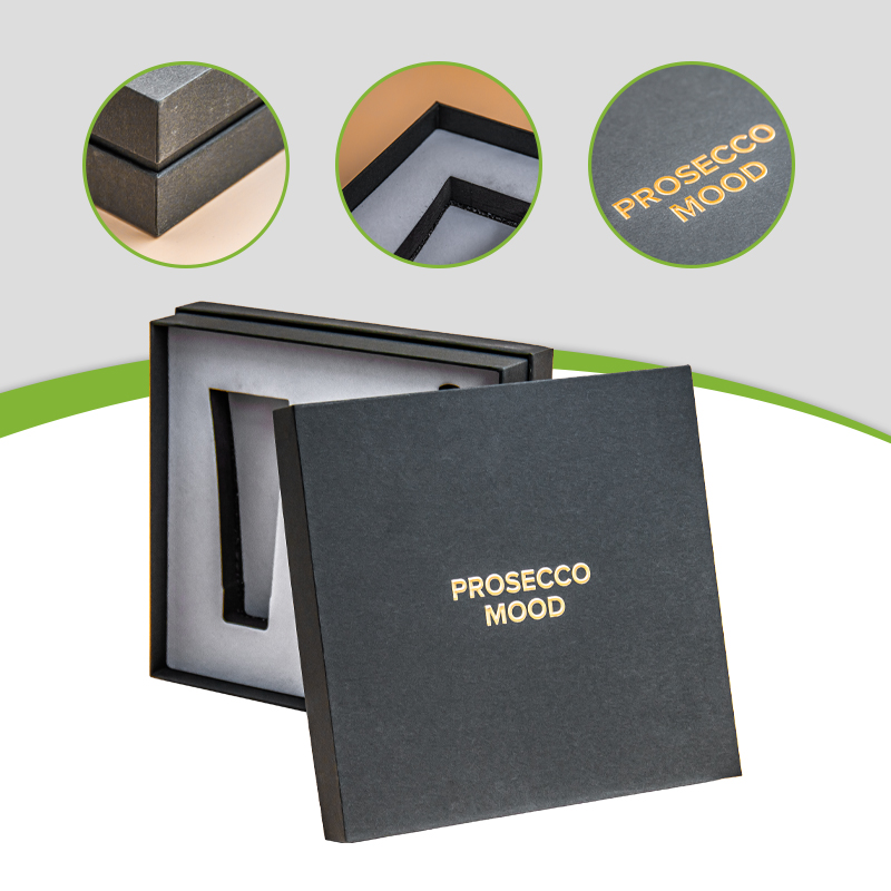 Corporate Premium High-End Two-piece Rigid Gift Box Embossing Sponge Lining for Luxury Makeup Eye Cream Recycled Materials