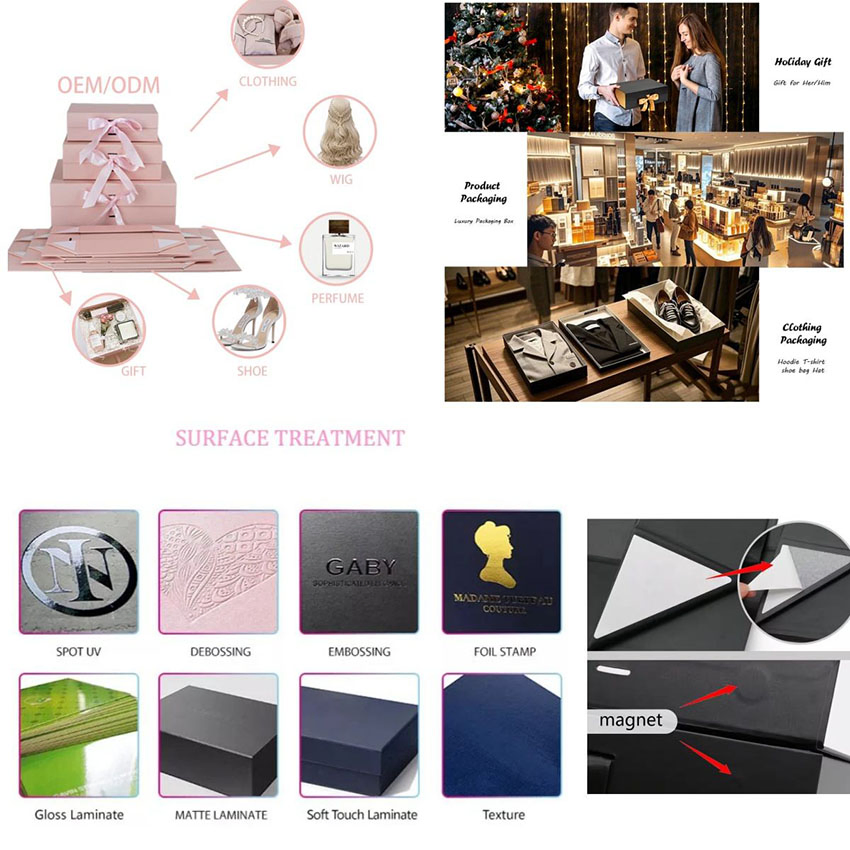 Flip Packaging Cardboard Custom Folding Transportation Custom Magnetic Closure Gift Packaging Suitable for Holiday Business Gifts Skincare Color Packaging Box