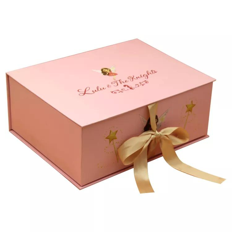 High End Folding Apparel Gift Box with Ribbon Custom Luxury Wedding Dress Shirts Shoes Magnetic Packaging Boxes Baby Clothes