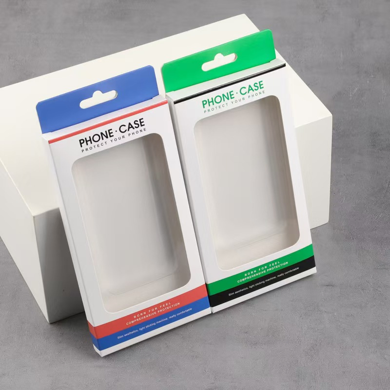 Customised Matte Black USB Gift Tab Top Cardboard Packaging Hanging Box Retail Packaging Box with Hanging Hole and PVC Window