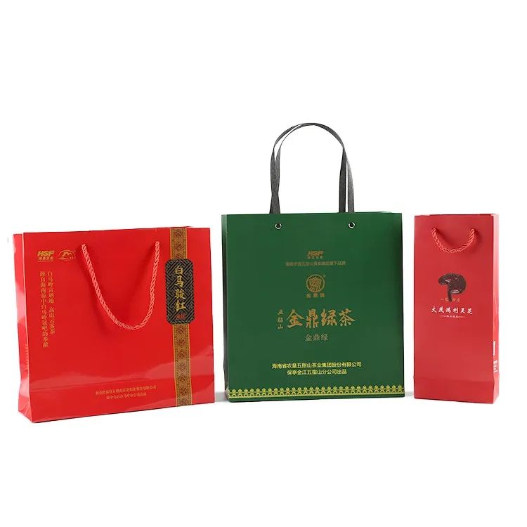 Paper Bag Printed Gift Bags With Handle Luxury Eco-friendly Foldable Reusable Kraft Paper Bags