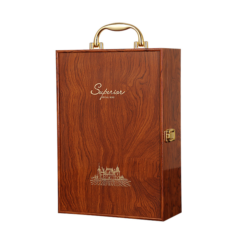 Customize Premium Handmade Wooden Wine Box Set Single Bottle Gift Case for Solemn Occasion