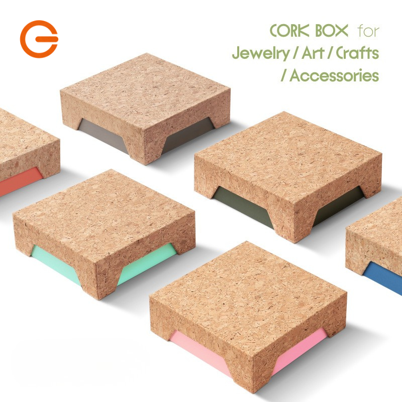 Custom Eco-Friendly Cork Lid Paper Gift Box Square Handmade Jewelry Chocolate Wedding Party Packaging Box