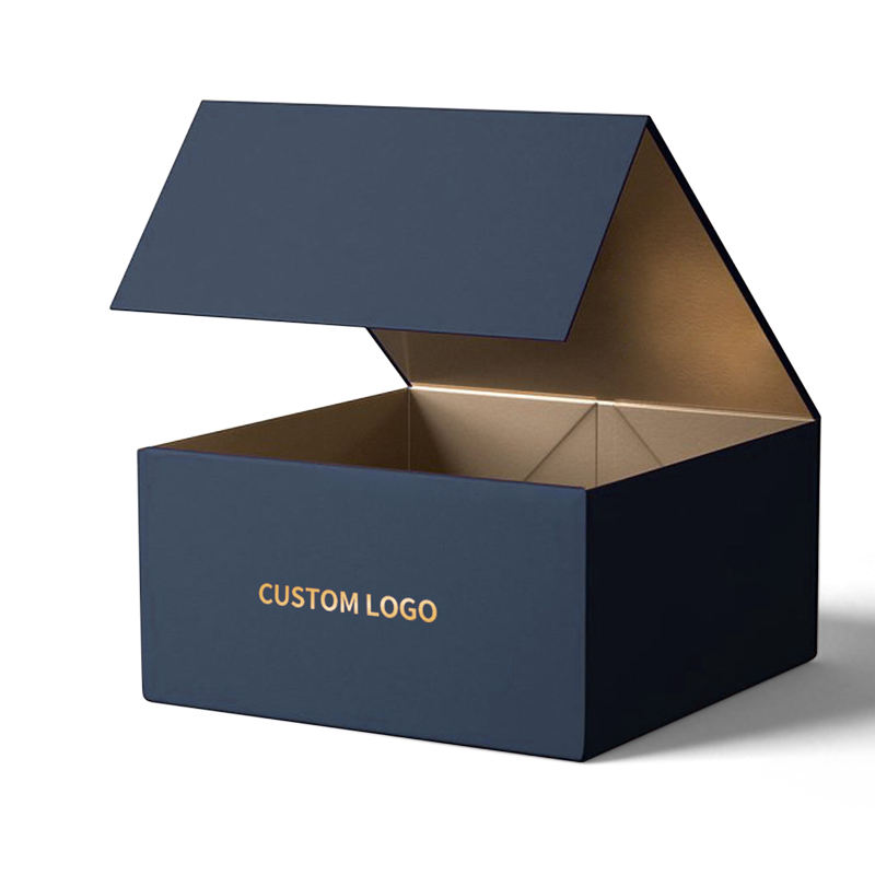 Flip Top Folding Black and White Rigid Cardboard Magnetic Closure Custom Packaging Square Gift Box Geschenk Box