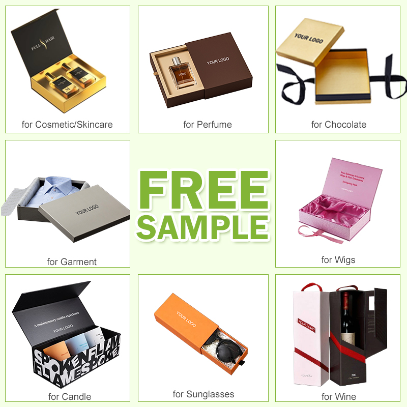 Corporate Premium High-End Two-piece Rigid Gift Box Embossing Sponge Lining for Luxury Makeup Eye Cream Recycled Materials