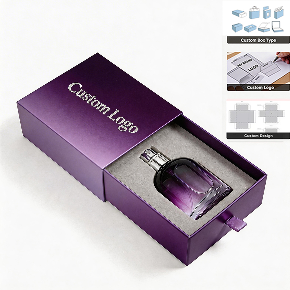 High-End Eco-Friendly Recyclable Custom Logo Handmade Perfume Gift Box with Matt Lamination Reusable Cosmetic Packaging Drawer