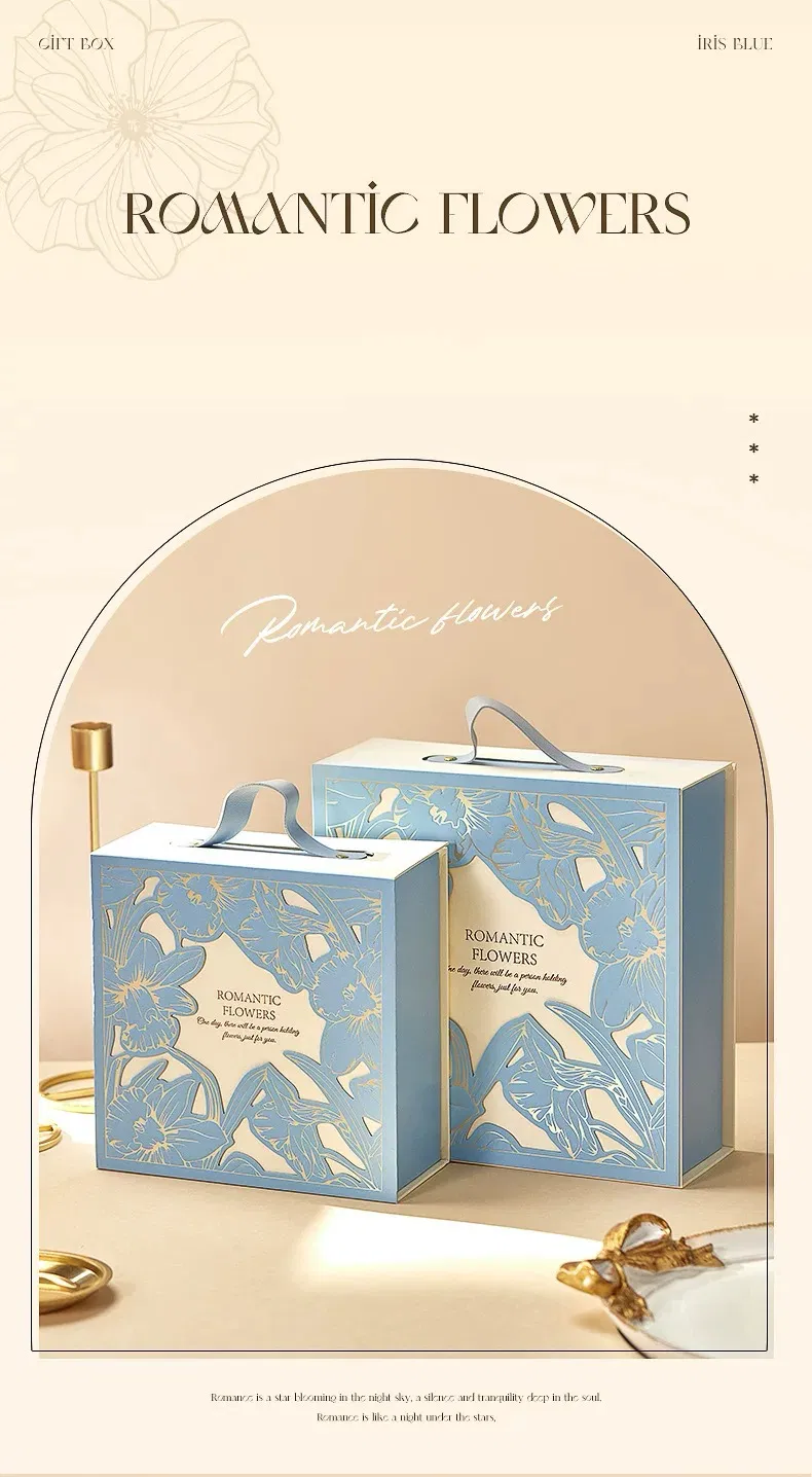 Luxury Custom Rigid Cardboard Magnetic Packaging Paper Cosmetic Carrying Gift Box for Wedding Birthday Holidays