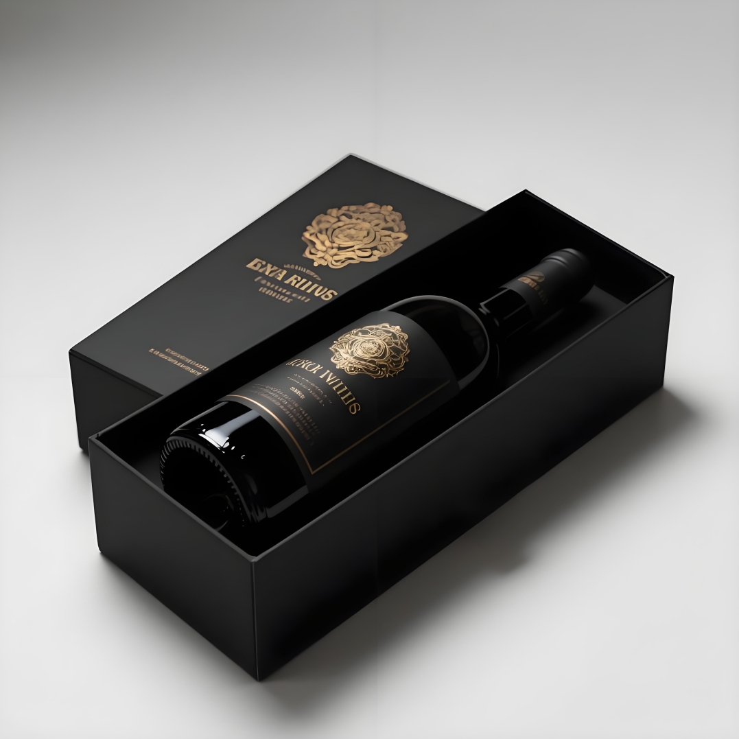 Custom Handmade Rigid Cardboard Paper Luxury Wine Boxes Single Champagne Glass Wine Bottle Gift Box Packaging