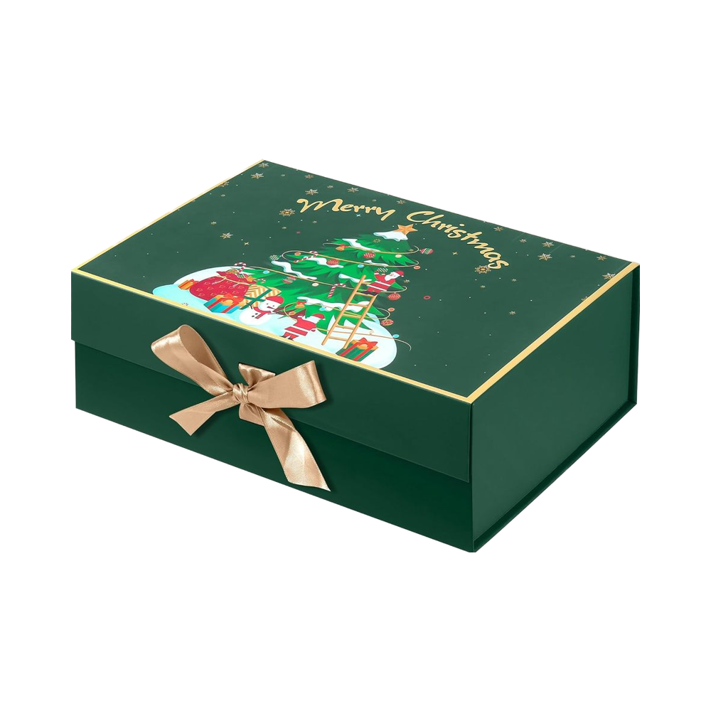 Giflsaidsprest Large Sturdy Luxury Christmas Magnetic Gift Box Lid 12.6x8x4.4 Inches Paper Made for Candle Perfect Holiday Gift