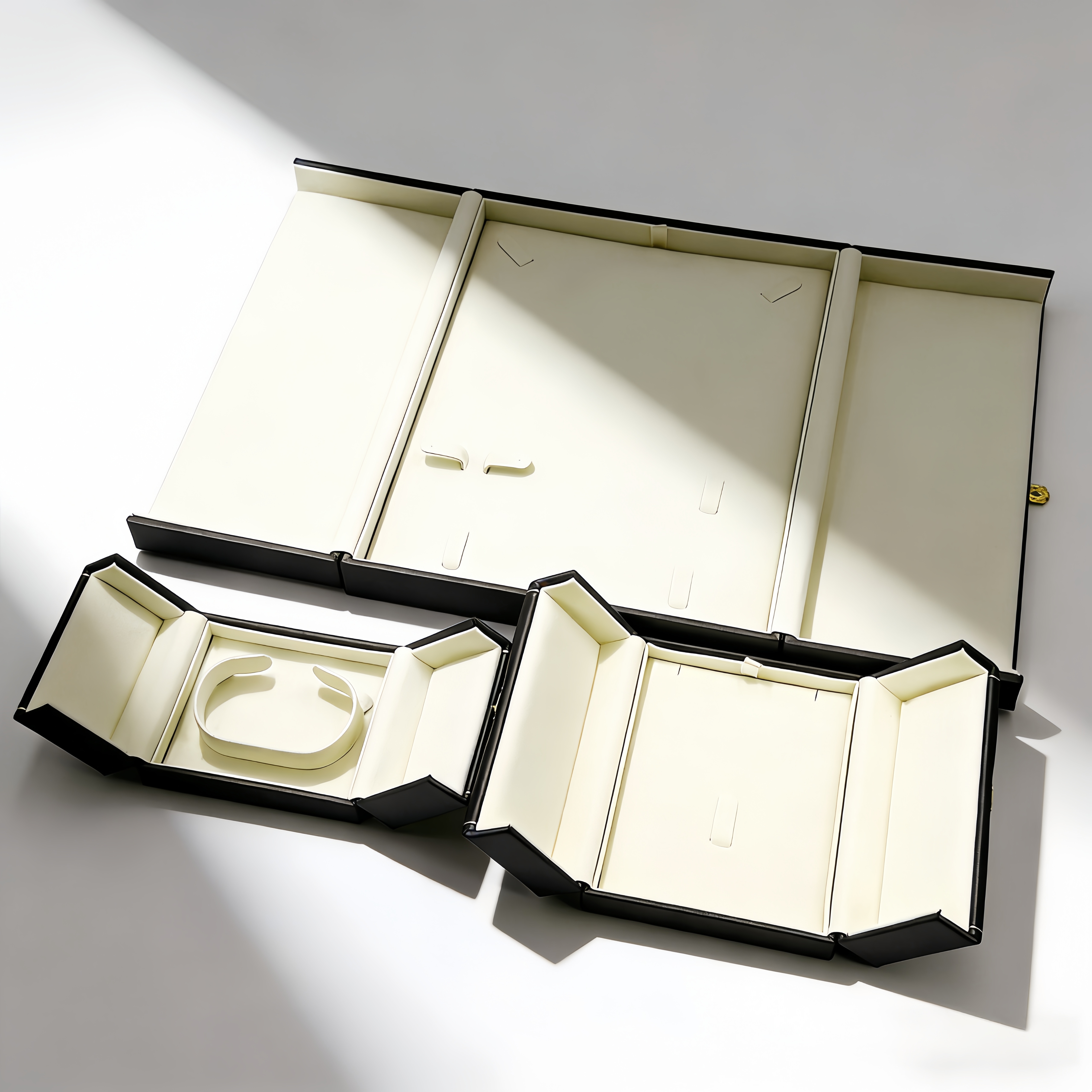 Factory High-end Customized LOGO New PU Brushed Leather Bag Jewelry Box Ring Necklace Jewelry Packaging Jewelry Box