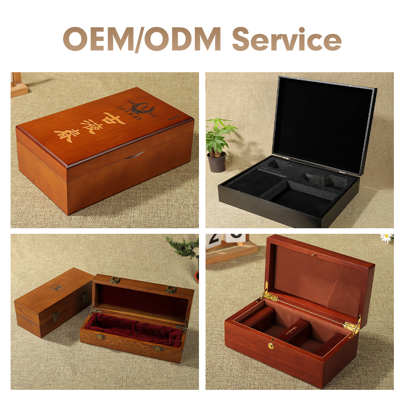 Corporate Anniversary Custom Wooden Box High-End Material Office &amp; Life Combination Business Gift Black Gift Box Set