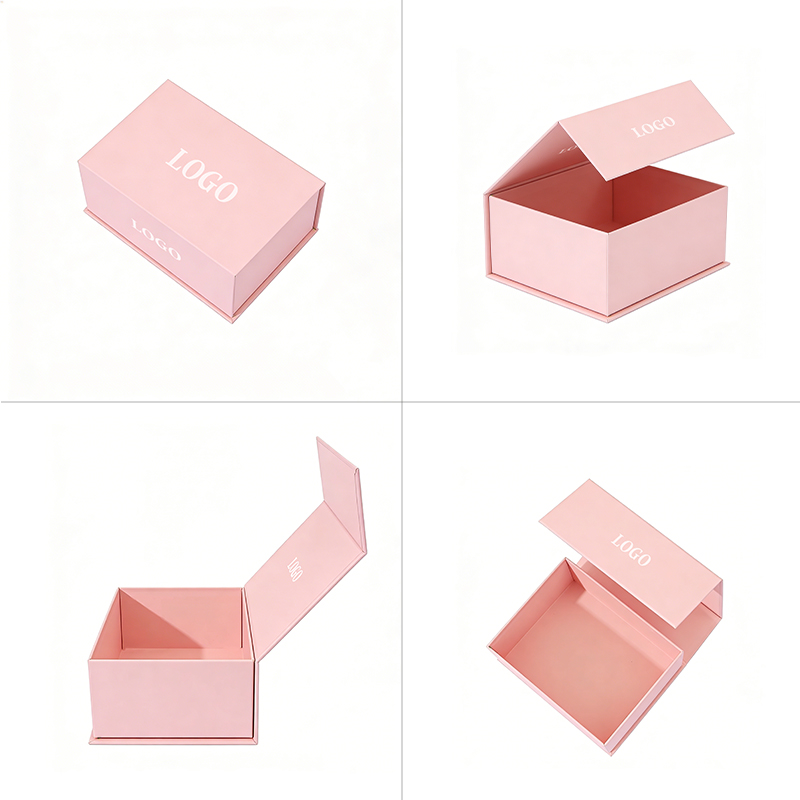 Customizable Logo Pink Luxury Magnetic Gift Box Custom Rigid Gift Box For Skincare &amp; Cosmetics