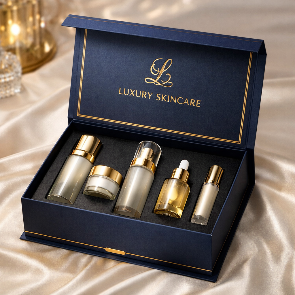 Luxury Custom Logo Printed Skincare Beauty Set Cosmetic Packaging Magnetic Box