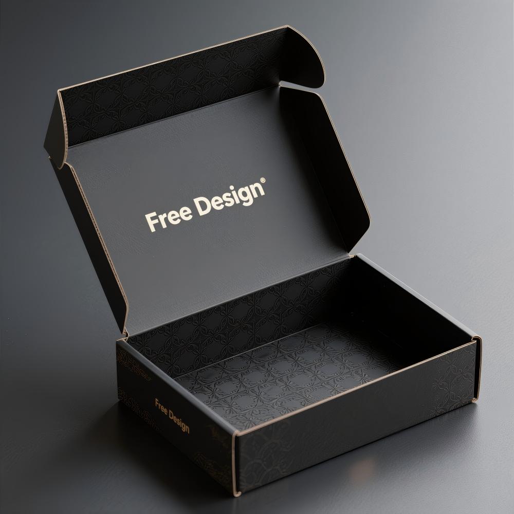 Corrugated Personalized Small Black Mailer Mailing Gift Boxes Custom Shipping Box for Small Business Shipping