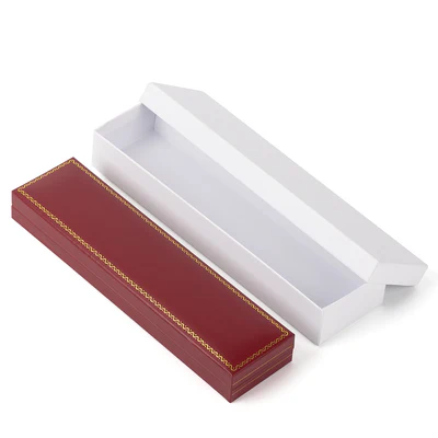Luxury Classical Red Black Gold Trim Wholesale Custom Logo Display Anniversary Long Chain Bracelet Jewelry Packaging Gift Box