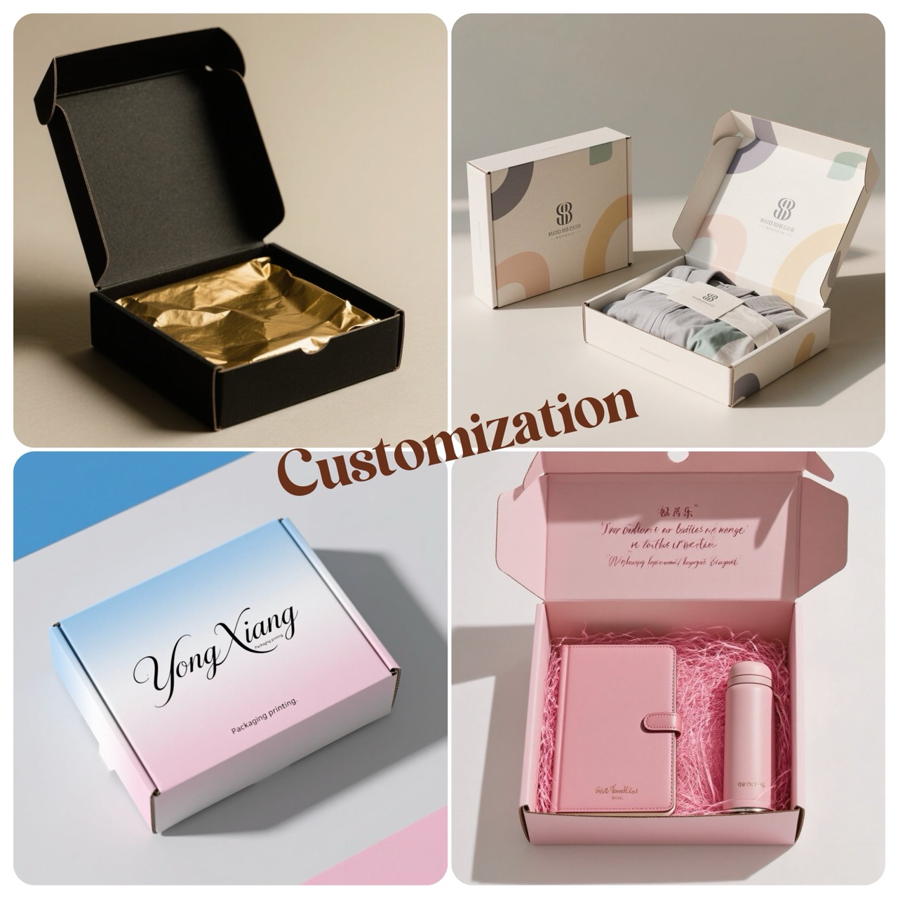 Heavy Duty Recyclable Holographic Effect Corrugated Cardboard Box with Four-Color Printing and UV Coating for Premium Skincare