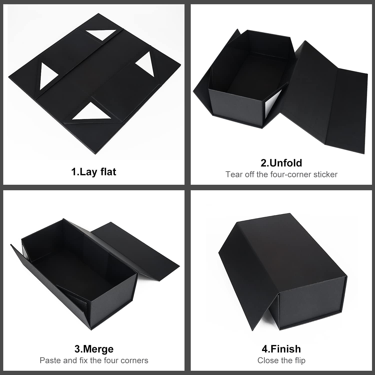 Custom Luxury Black Paper Packing Folding Shoe Gift Box Magnetic Paper Box Packaging With Magnetic Flap Closure