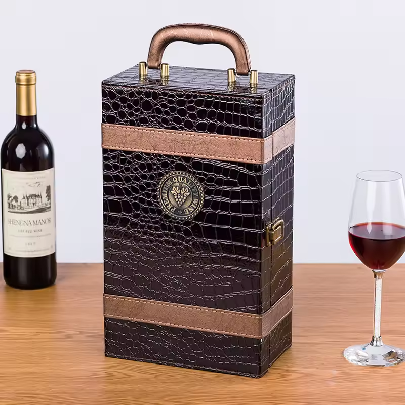 Premium Foil Stamped Paperboard Wine Bottle Boxes Custom Luxury Liquor Gift Packaging with Metallic Stamping