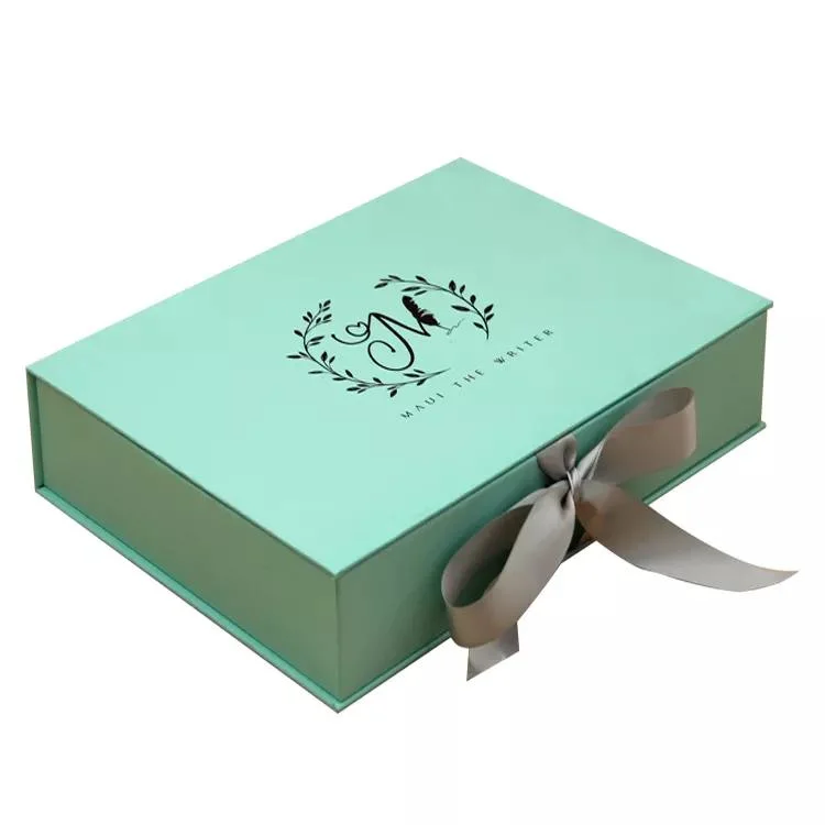 High End Folding Apparel Gift Box with Ribbon Custom Luxury Wedding Dress Shirts Shoes Magnetic Packaging Boxes Baby Clothes