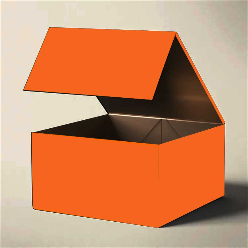 Custom Orange Luxury Rigid Folding Magnetic Gift Boxes Sponge Recyclable Paper Packaging Custom Printed Foldable Magnetic Gift