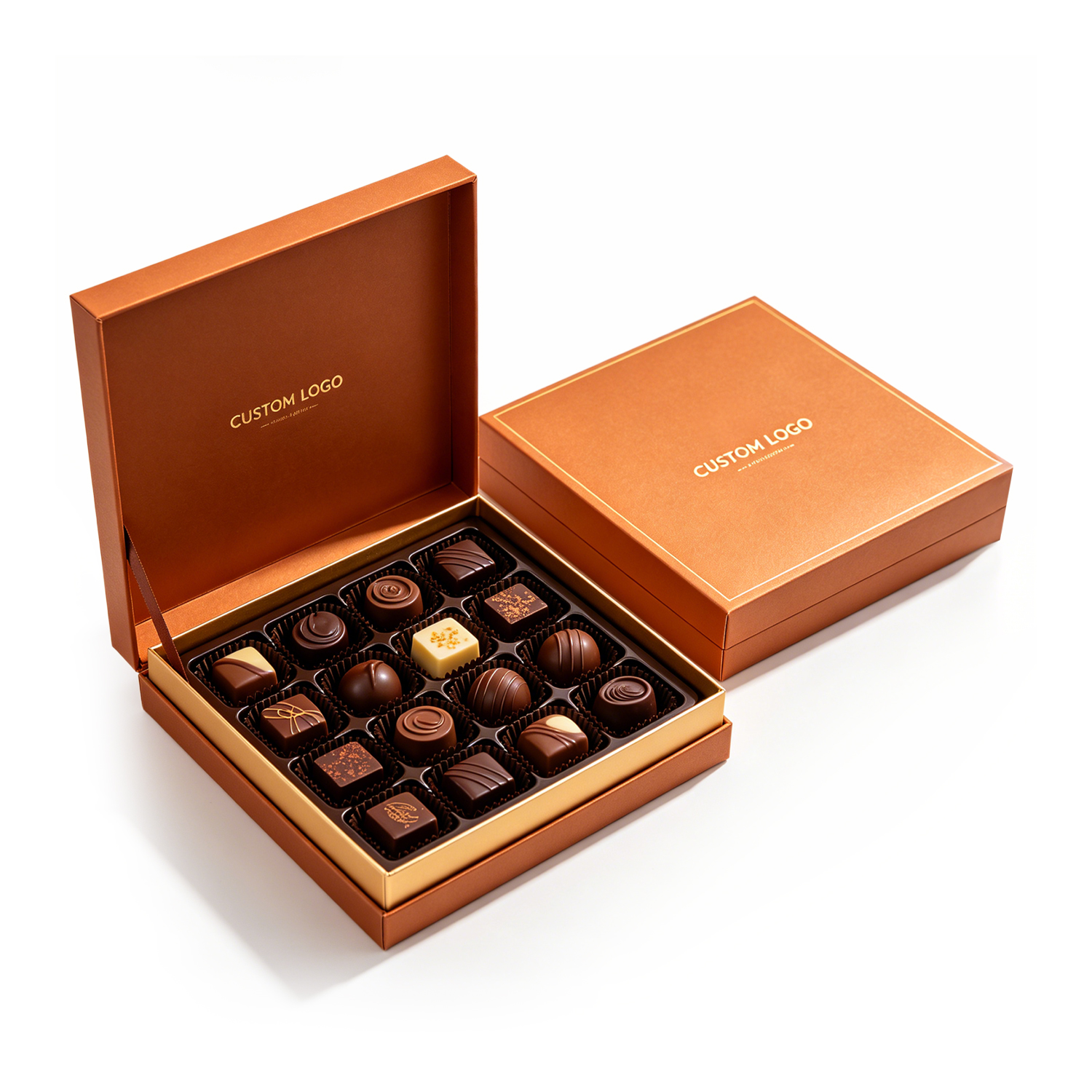 Personalized Custom logo Luxury Chocolate Boxes with EVA Insert Christmas Candy Drawer Gift Boxes Rigid Packaging Box and Bag