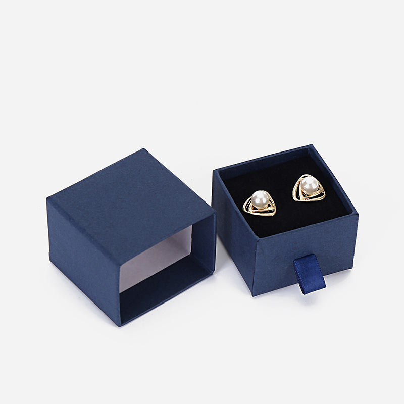 High-end Blue Paper Jewelry Box Wholesale Special Necklace Stud Bracelet Creative Packaging Gift Box China