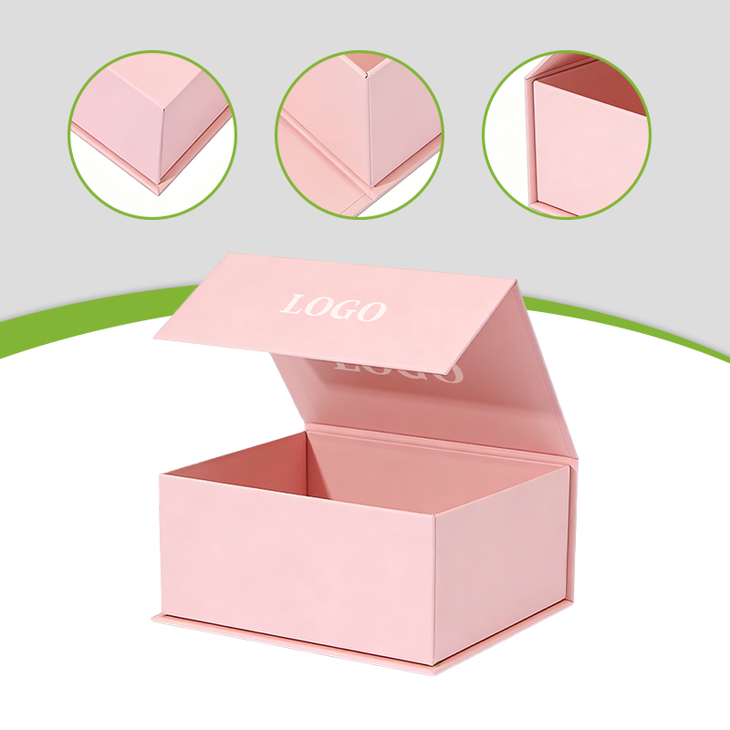 Customizable Logo Pink Luxury Magnetic Gift Box Custom Rigid Gift Box For Skincare &amp; Cosmetics