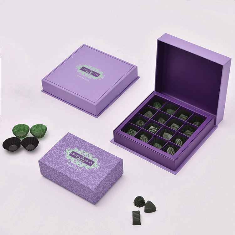 Wholesale Custom Logo Printed Eco Paper Truffle Packaging Chocolate Gift Box Luxury Chocolate Box With Insert Dividers