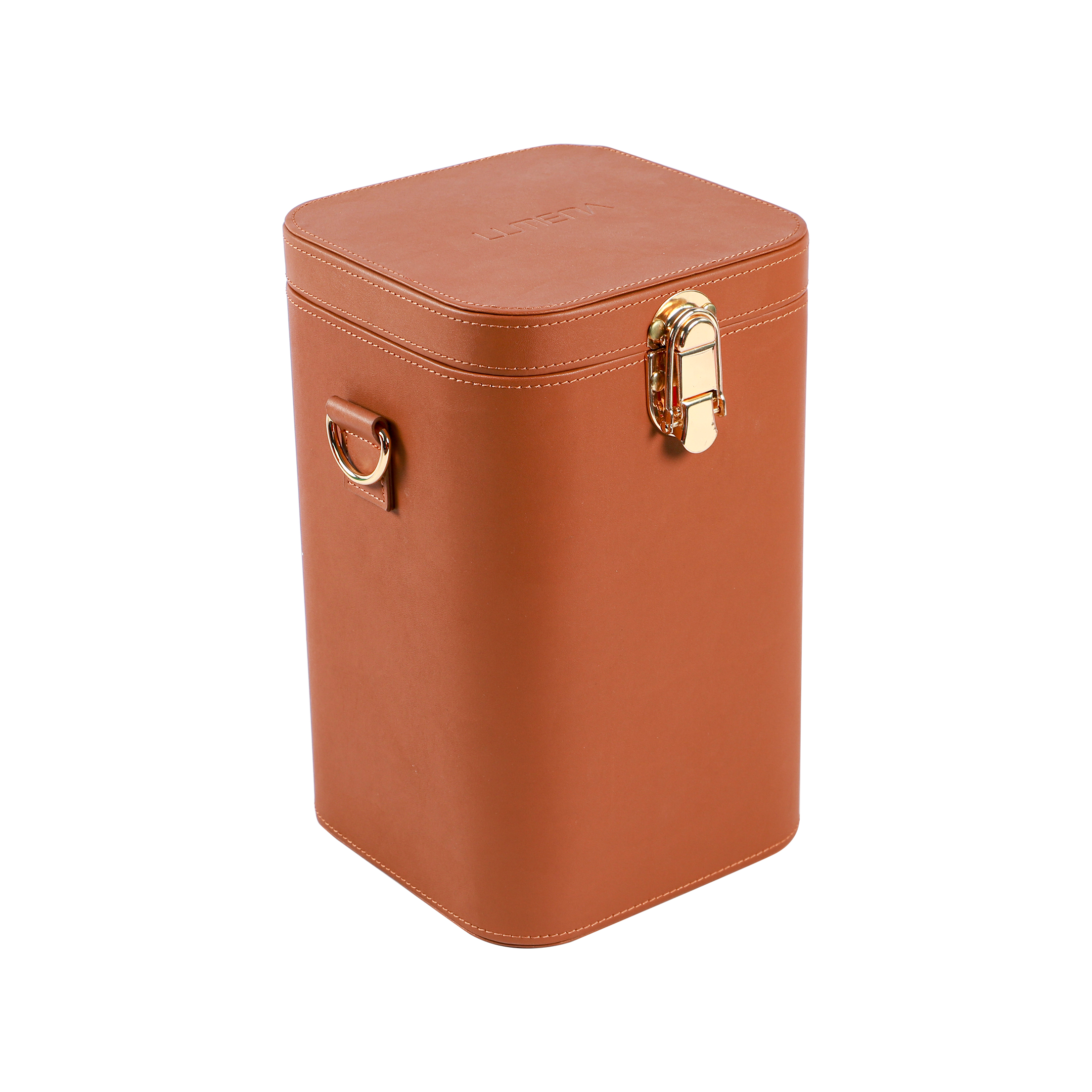 High Quality Wine Box Gift Leather Single Bottle Wine Gift Boxes Handle Hinged Carrier Wine Box Gift