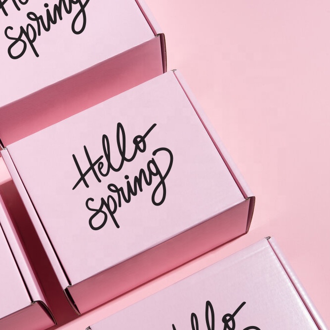 Luxury Pink Mailer Box With Custom Logo, Gift / Craft / Beauty / Subscription Corrugated Paper Packaging Box