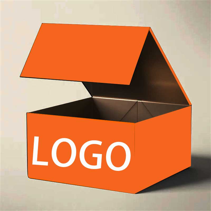 Custom Orange Luxury Rigid Folding Magnetic Gift Boxes Sponge Recyclable Paper Packaging Custom Printed Foldable Magnetic Gift