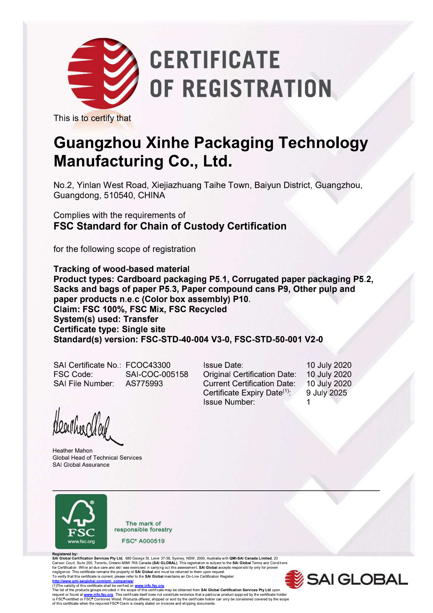 FSC Certificate