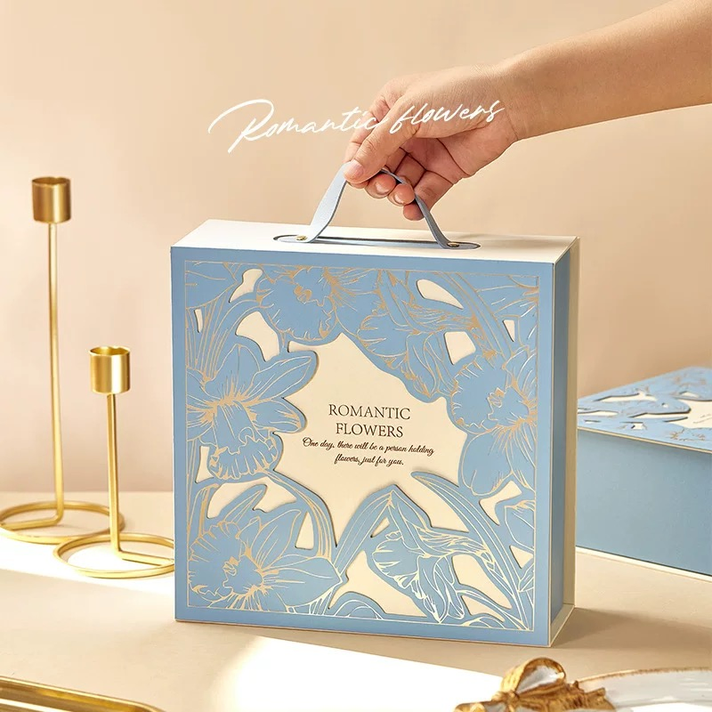 Luxury Custom Rigid Cardboard Magnetic Packaging Paper Cosmetic Carrying Gift Box for Wedding Birthday Holidays