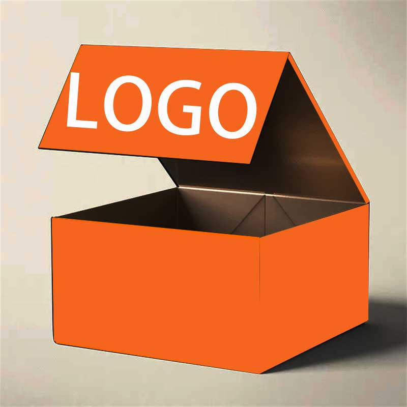 Custom Orange Luxury Rigid Folding Magnetic Gift Boxes Sponge Recyclable Paper Packaging Custom Printed Foldable Magnetic Gift