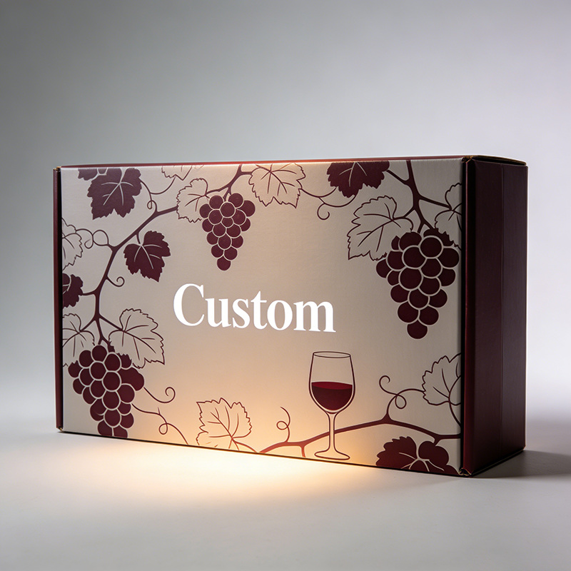 TongKun Custom Printed Recycled Materials UV Kraft Paper Bottle Whiskey Gift Box for Wine Gifting