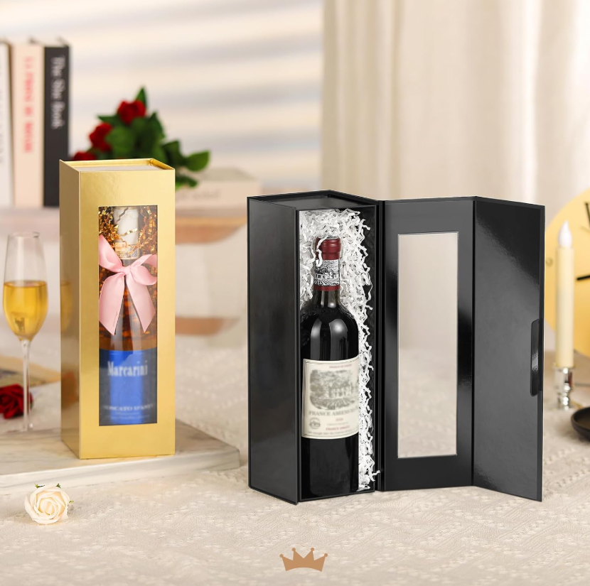Custom Luxury Magnetic Wine Bottle Packaging Box Collapsible Gift Box for Liquor and Champagne