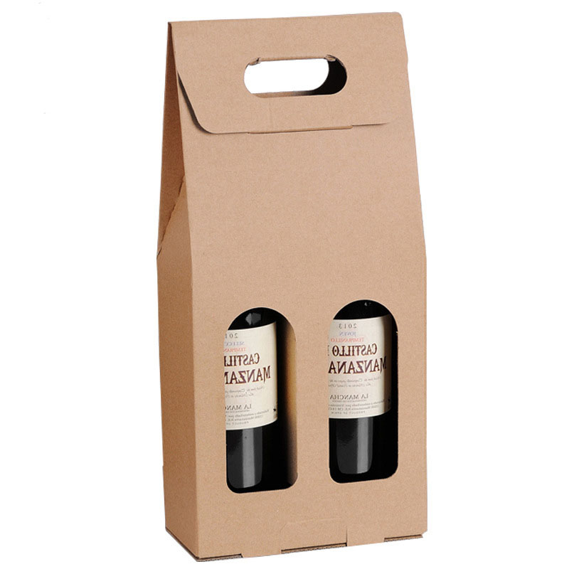 Customizable OEM Wholesale Portable Kraft Packing Gift Wine Box