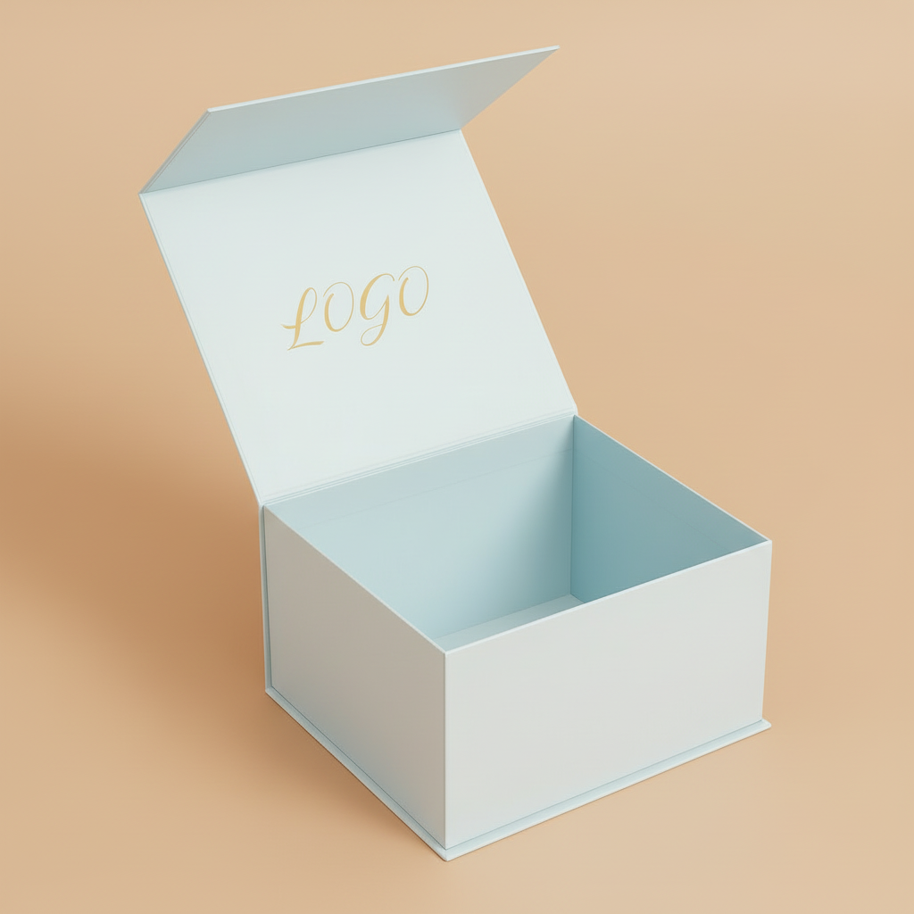 Wholesale Custom Magnetic Folding Gift Box Satin Ribbon Gold Foil Stamping Luxury Rigid Cardboard Folding Gift Box