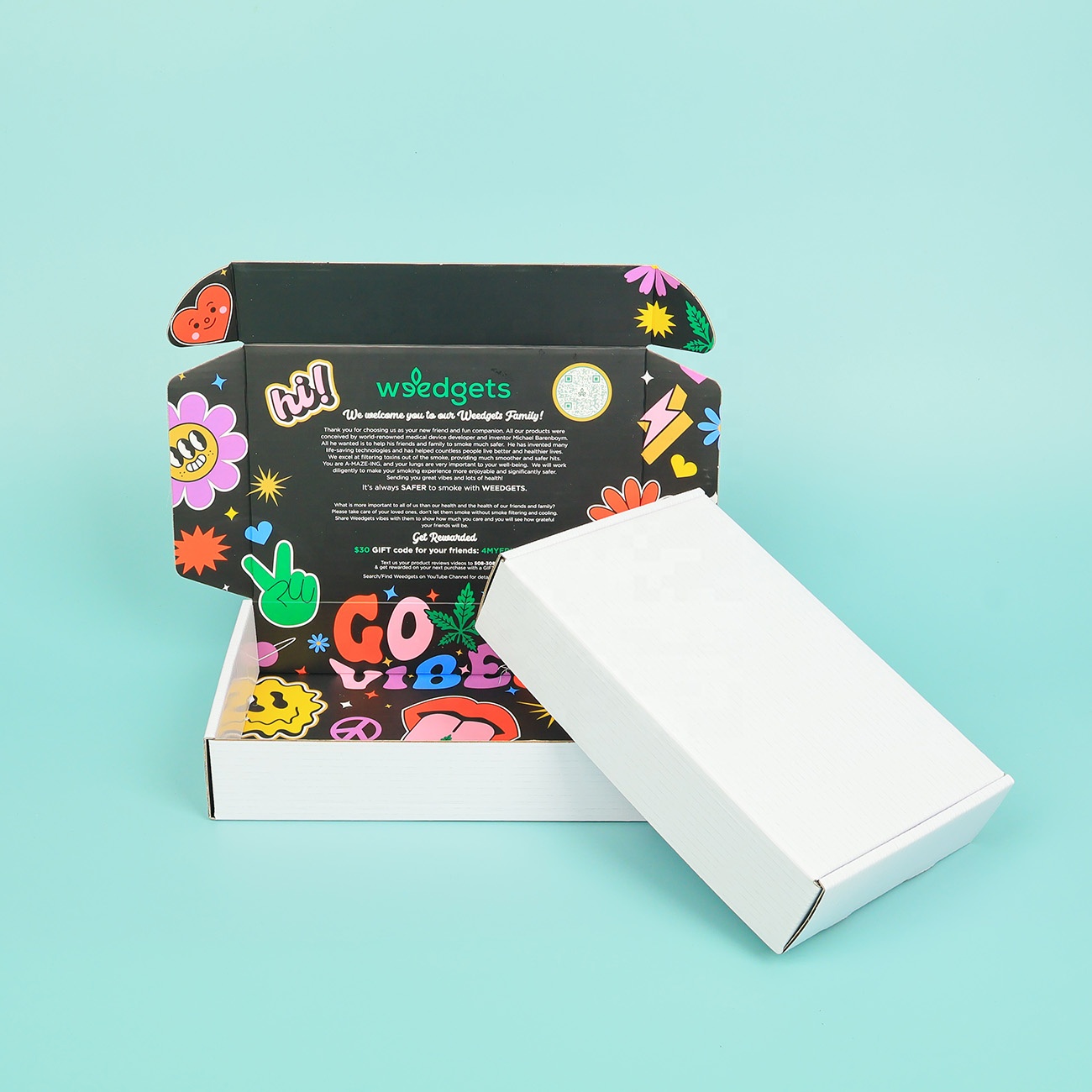 Luxury Custom Logo Eco-friendly Corrugated Cardboard Mailing Boxes with UV Printing Sponge Lining for Cosmetics Gift Packaging