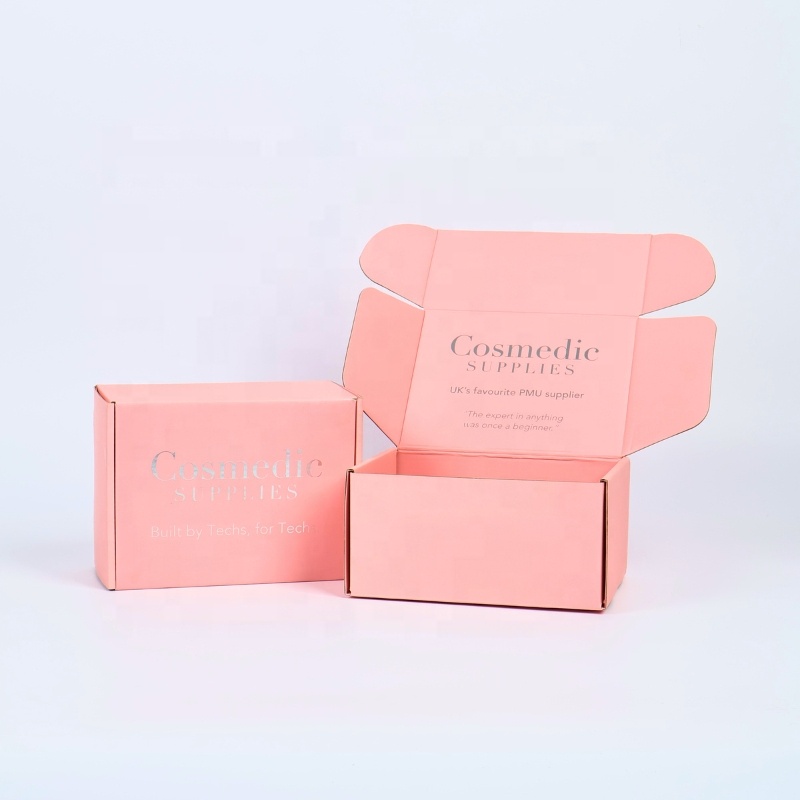 Wholesale Custom Eco Friendly Printed Blank Colored Pink Packaging Mailer Boxes Kraft Rigid Corrugated Shipping Box With Logo