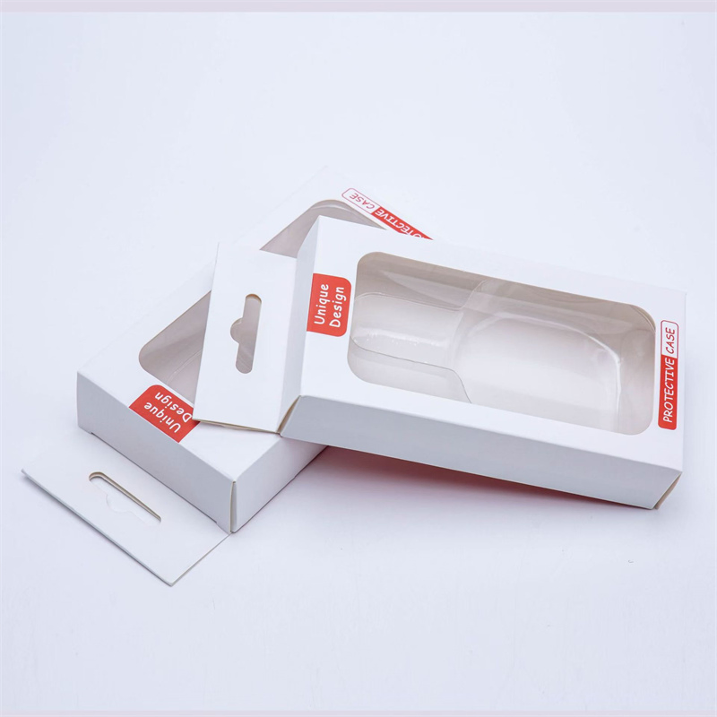 Customised Matte Black USB Gift Tab Top Cardboard Packaging Hanging Box Retail Packaging Box with Hanging Hole and PVC Window