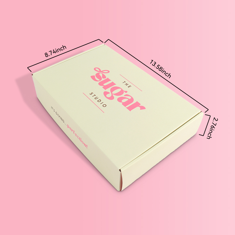 Popular Yellow Pink Custom Printing Custom Boxes Packaging 2.3 Mm Corrugated Shipping Packaging Box Shipping Mailer Box