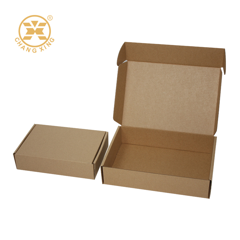 Custom Logo Kraft Mailer Box Recyclable Flat Cardboard Product Shipping Packaging Corrugated Paper Carton Boxes