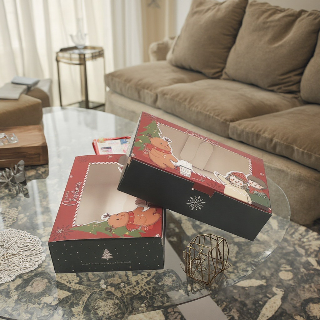 Custom Luxury Christmas Decoration Gift Paper Boxes Christmas eve Gift Present Box